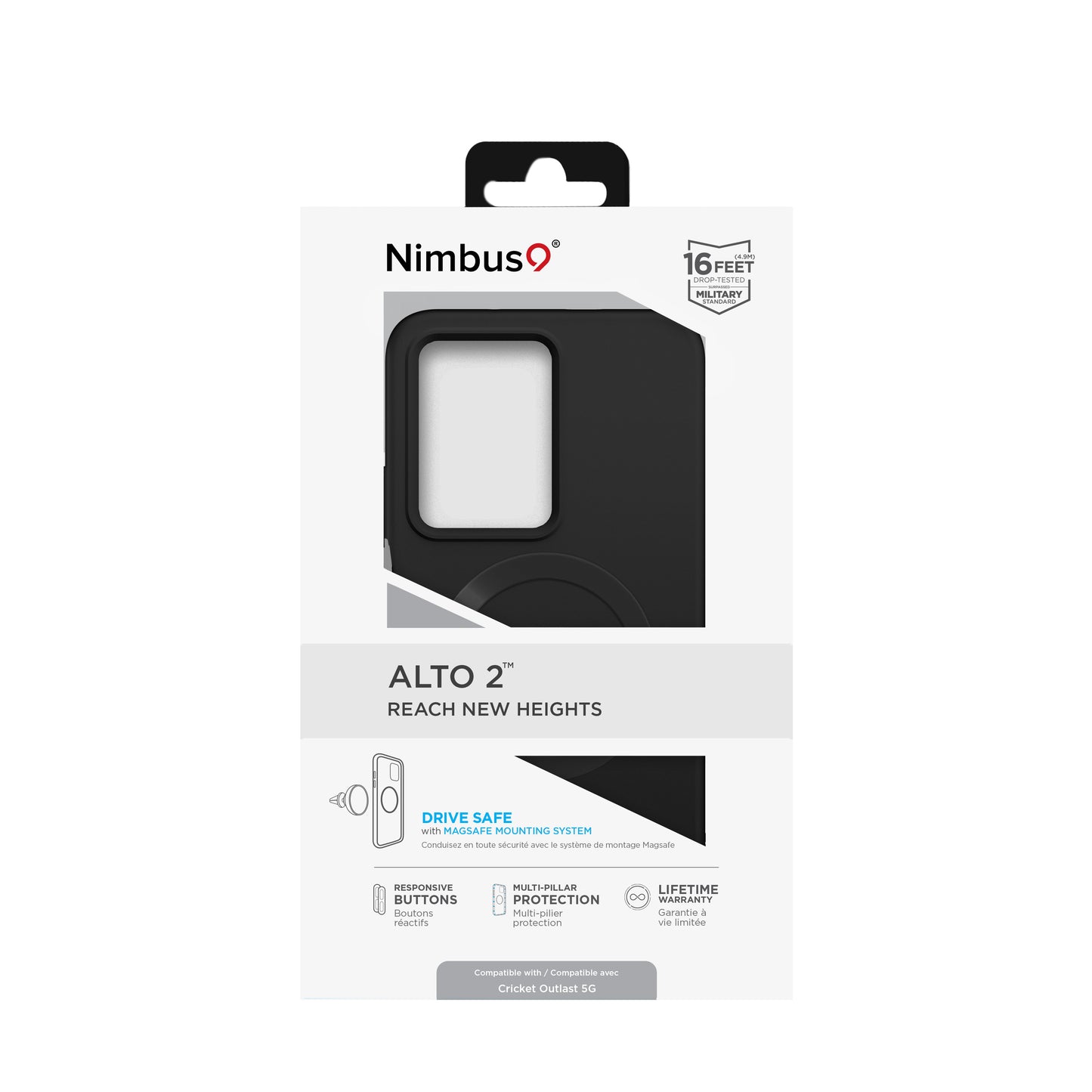 Funda Nimbus9 Alto 2 Cricket Outlast 5G - Negra