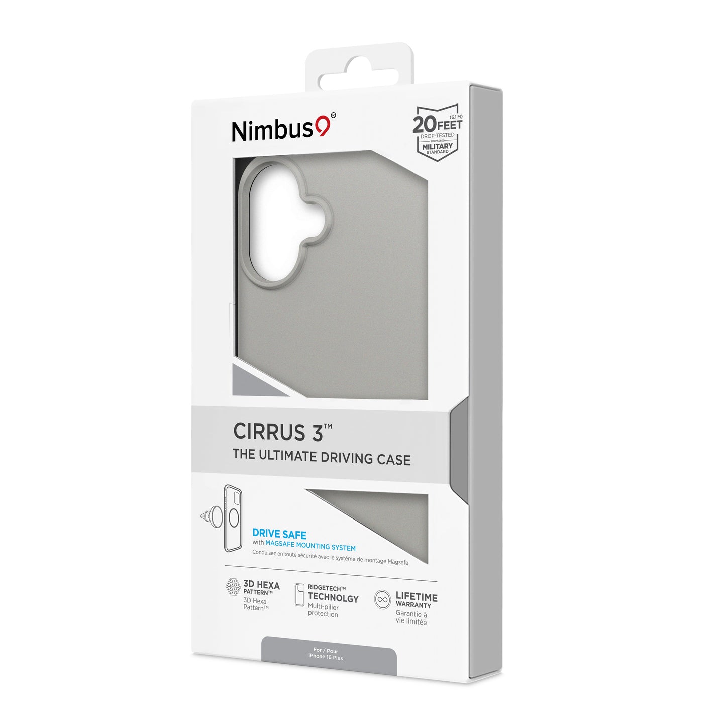 Funda MagSafe Nimbus9 Cirrus 3 para iPhone 16 Plus - Titanio