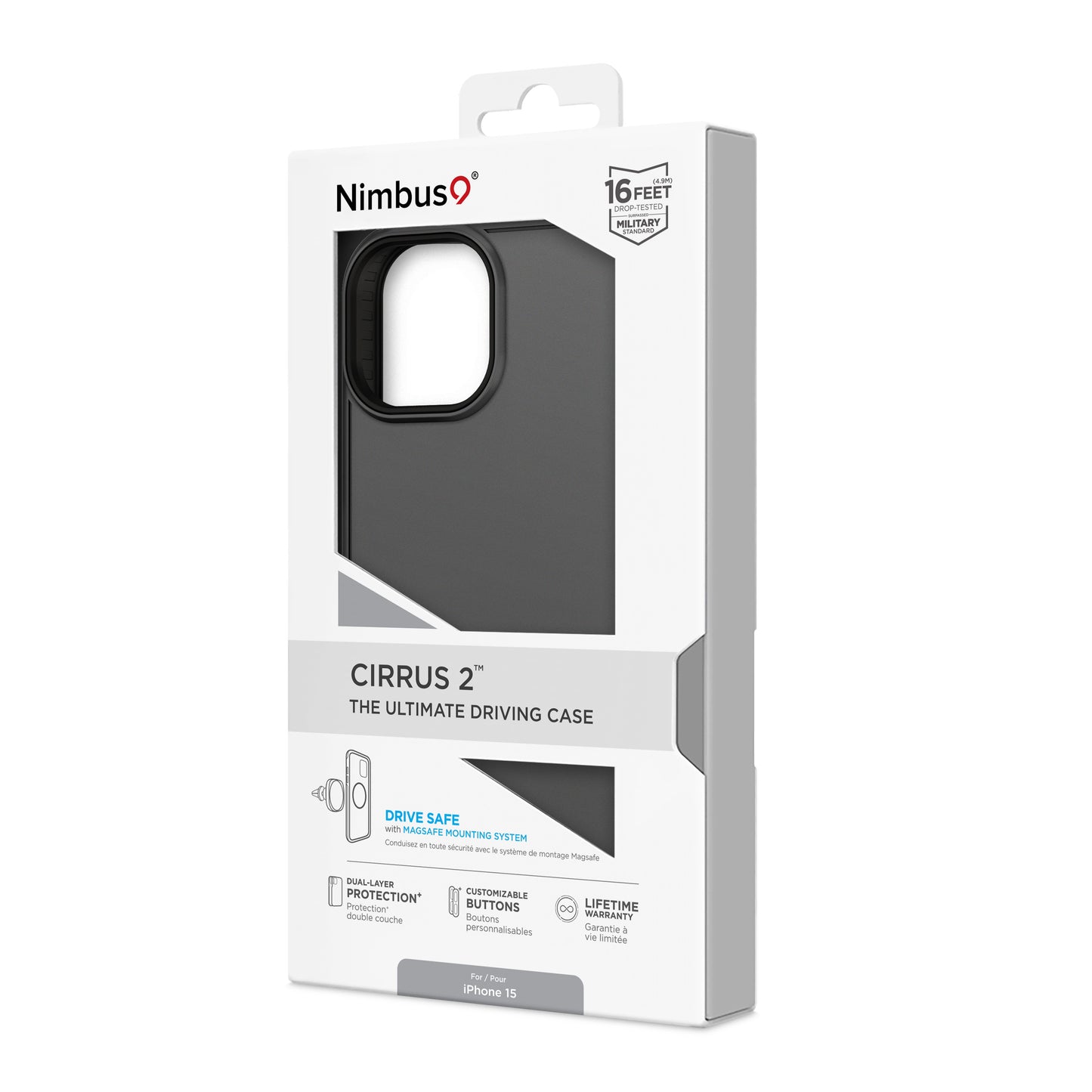 Funda MagSafe Nimbus9 Cirrus 2 para iPhone 15 - Gris plomizo