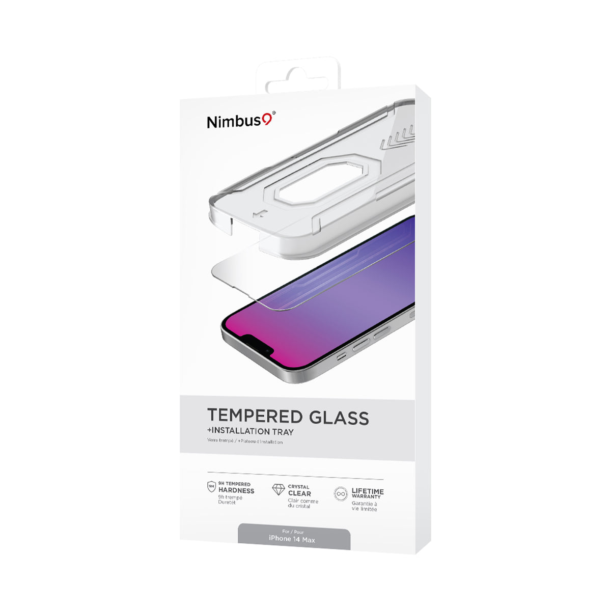 Verre trempé Nimbus9 et kit d'installation pour iPhone 14 Plus (6.7) - Transparent