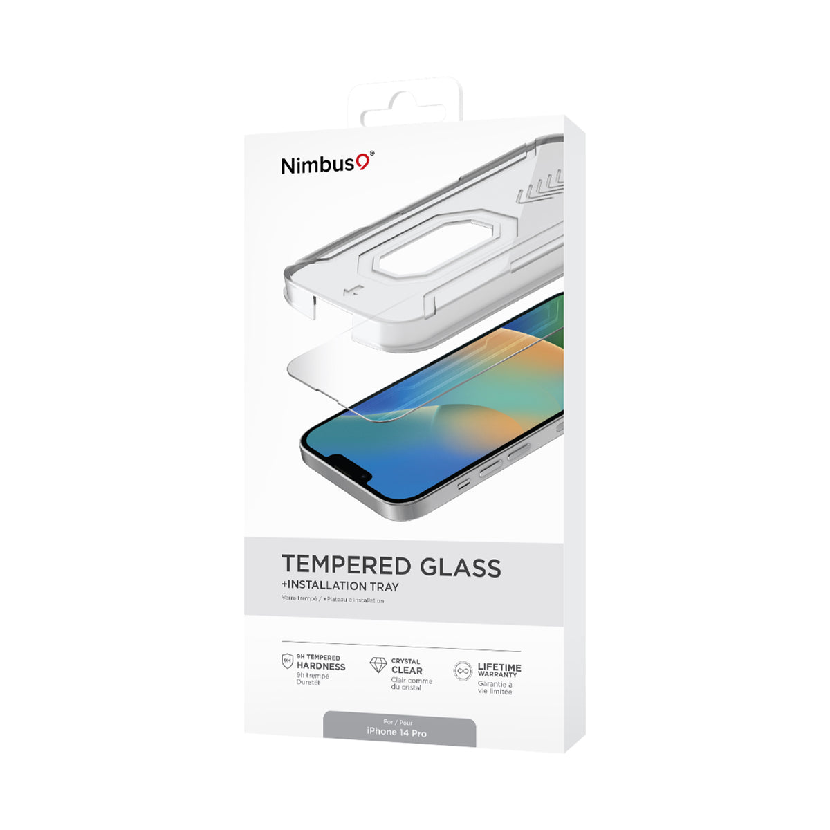 Cristal templado Nimbus9 y kit de instalación para iPhone 14 Pro (6.1) - Transparente