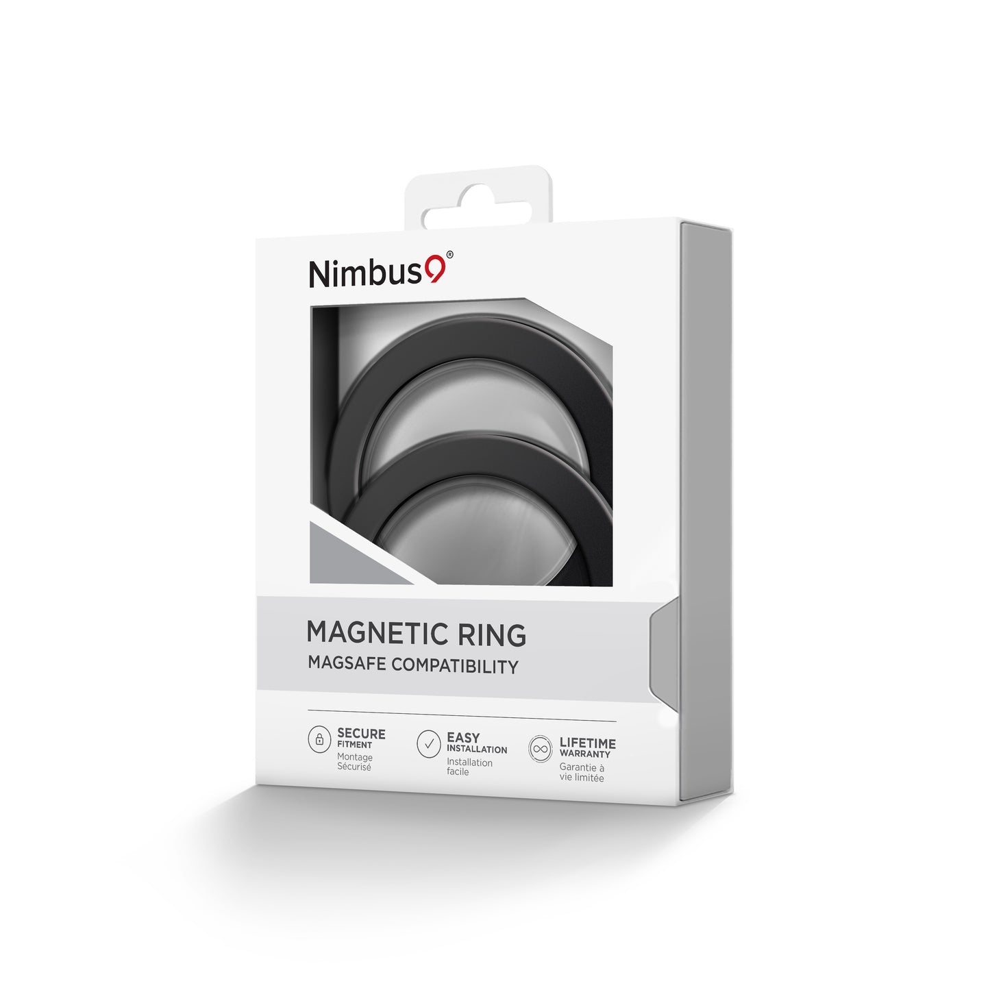 Anillo adhesivo de montaje magnético Nimbus9 (paquete de 2) - Negro