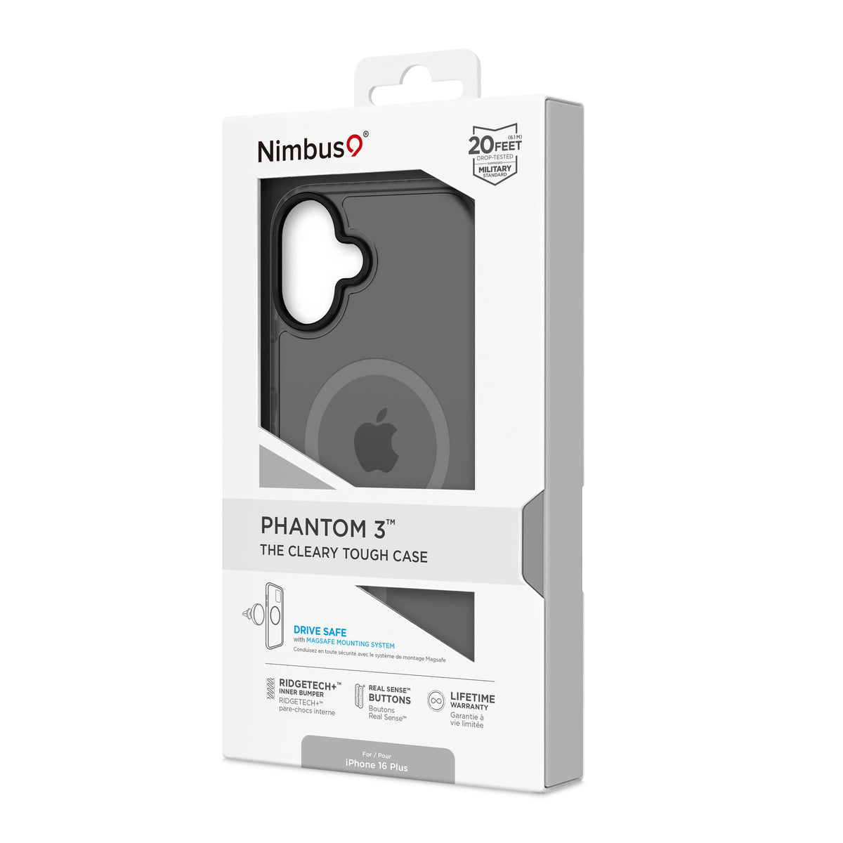 Coque MagSafe Nimbus9 Phantom 3 pour iPhone 16 Plus – Fumée