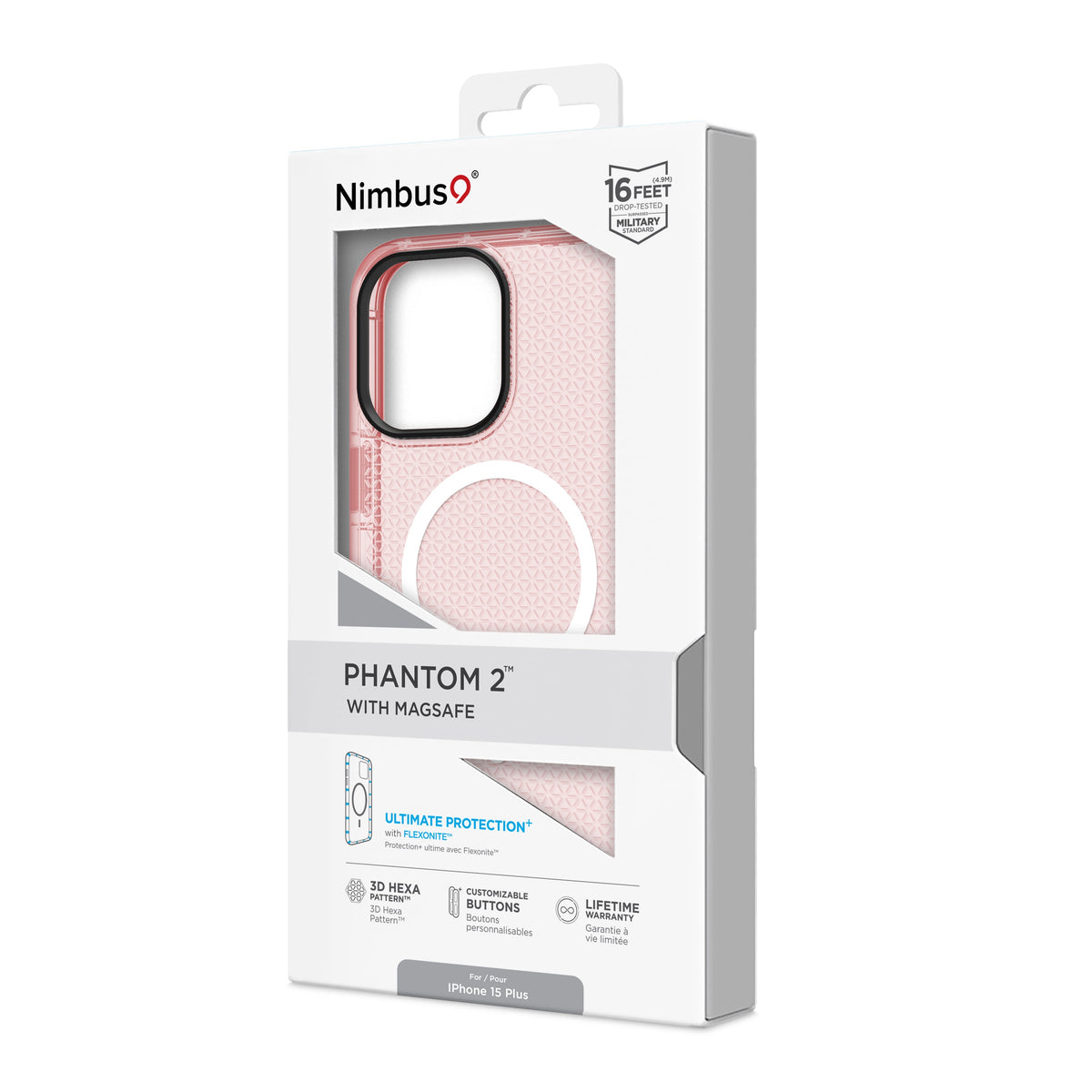 Coque MagSafe Nimbus9 Phantom 2 pour iPhone 15 Plus – Flamant rose