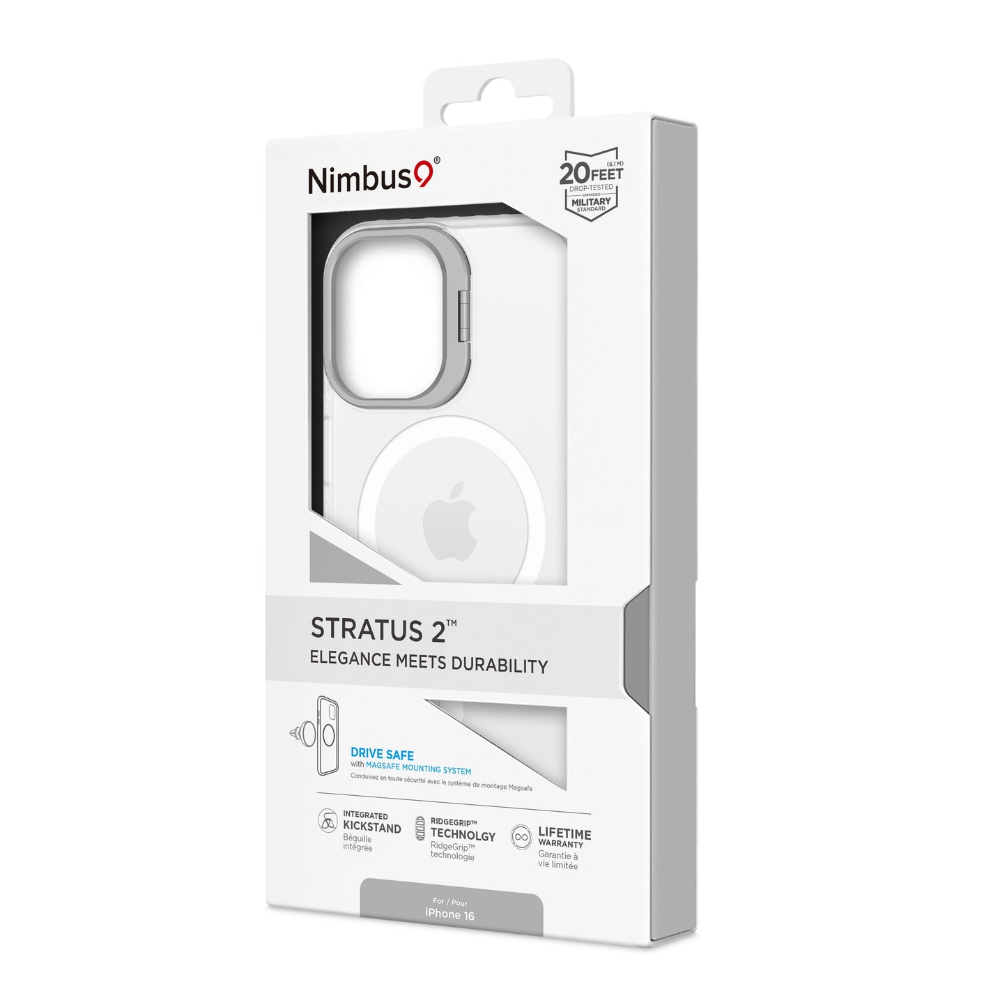 Coque MagSafe Nimbus9 Stratus 2 pour iPhone 16 - Transparente