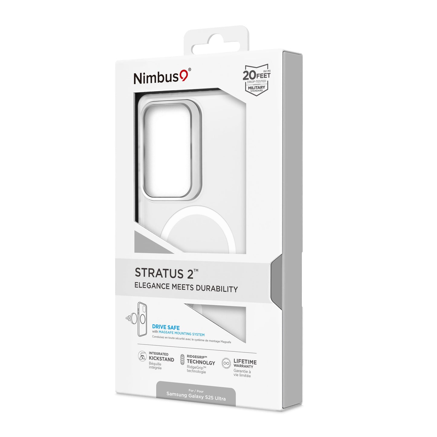 Funda MagSafe Nimbus9 Stratus 2 para Galaxy S25 Ultra - Transparente