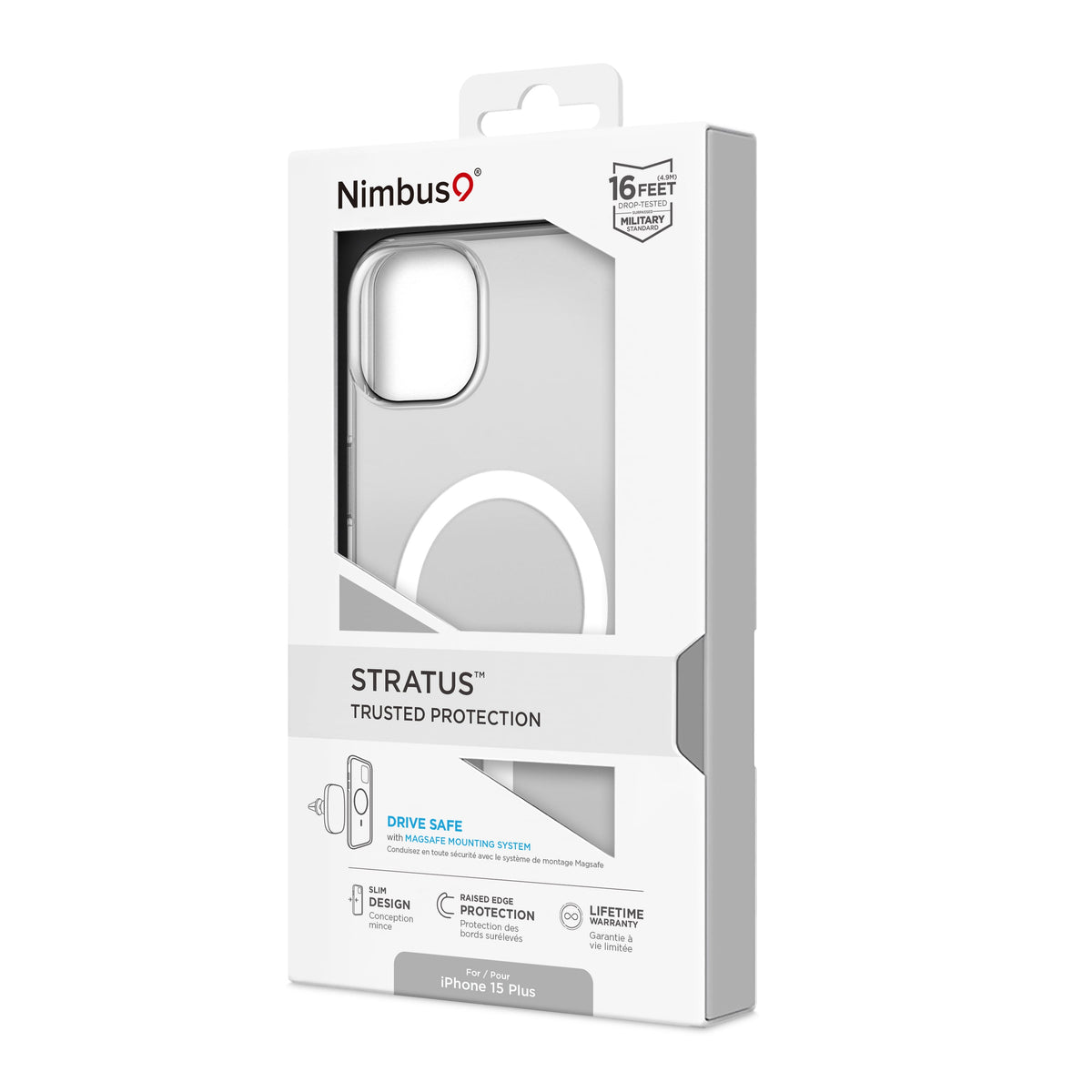 Funda MagSafe Nimbus9 Stratus para iPhone 15 Plus - Transparente