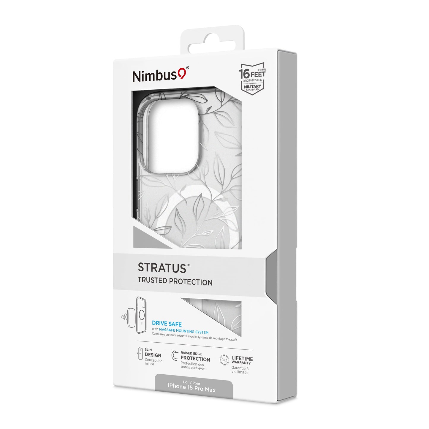 Funda MagSafe Nimbus9 Stratus para iPhone 15 Pro Max - Hojas