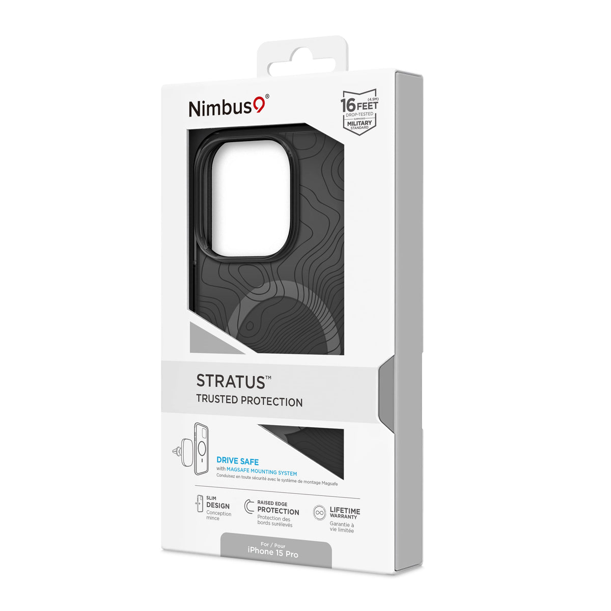 Coque MagSafe Nimbus9 Stratus pour iPhone 15 Pro – Topographie