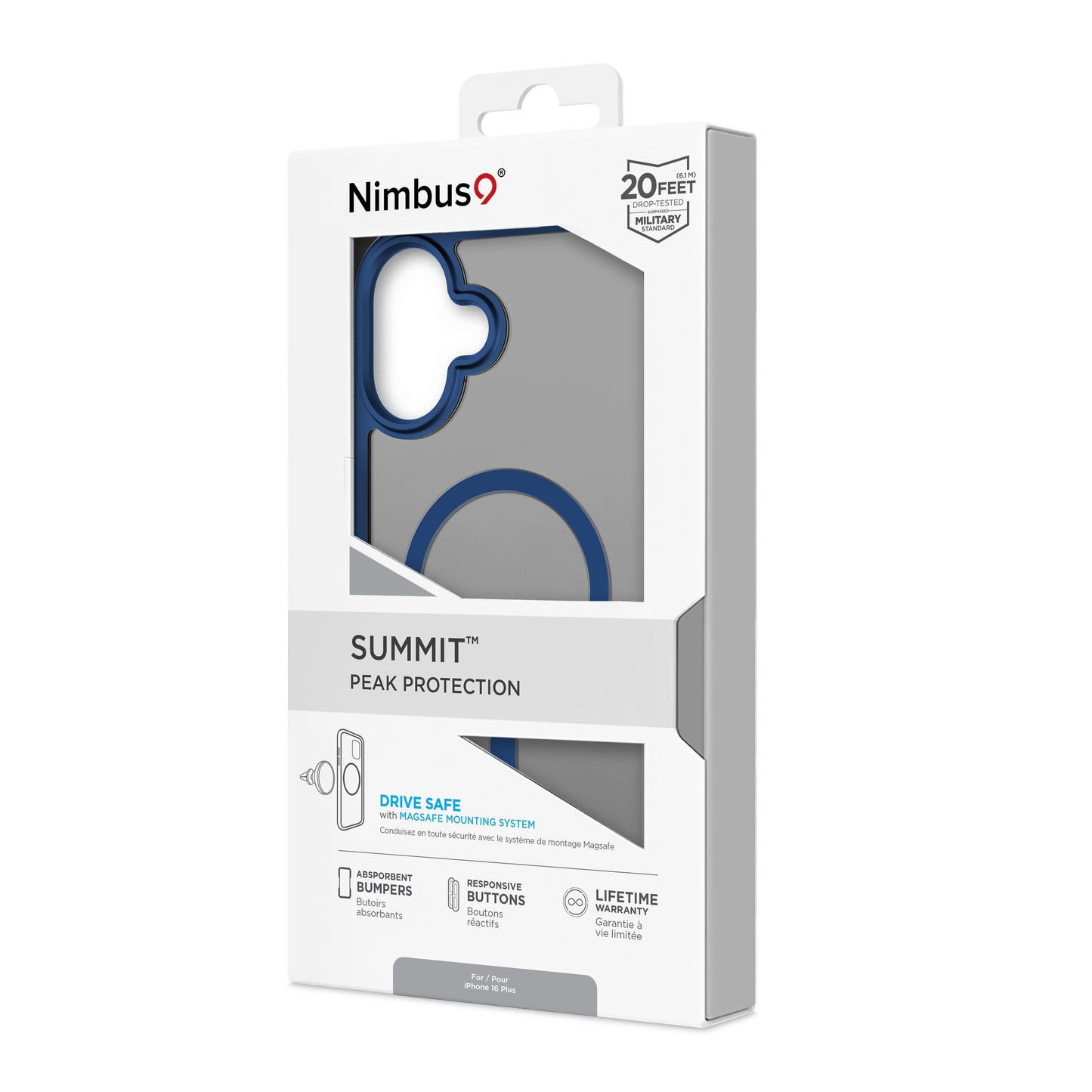 Funda MagSafe Nimbus9 Summit para iPhone 16 Plus - Azul hielo