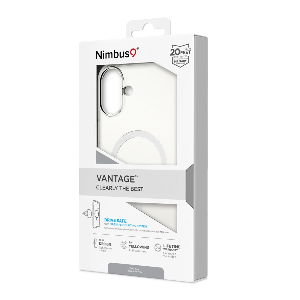 Funda MagSafe Nimbus9 Vantage para iPhone 16 Plus - Transparente