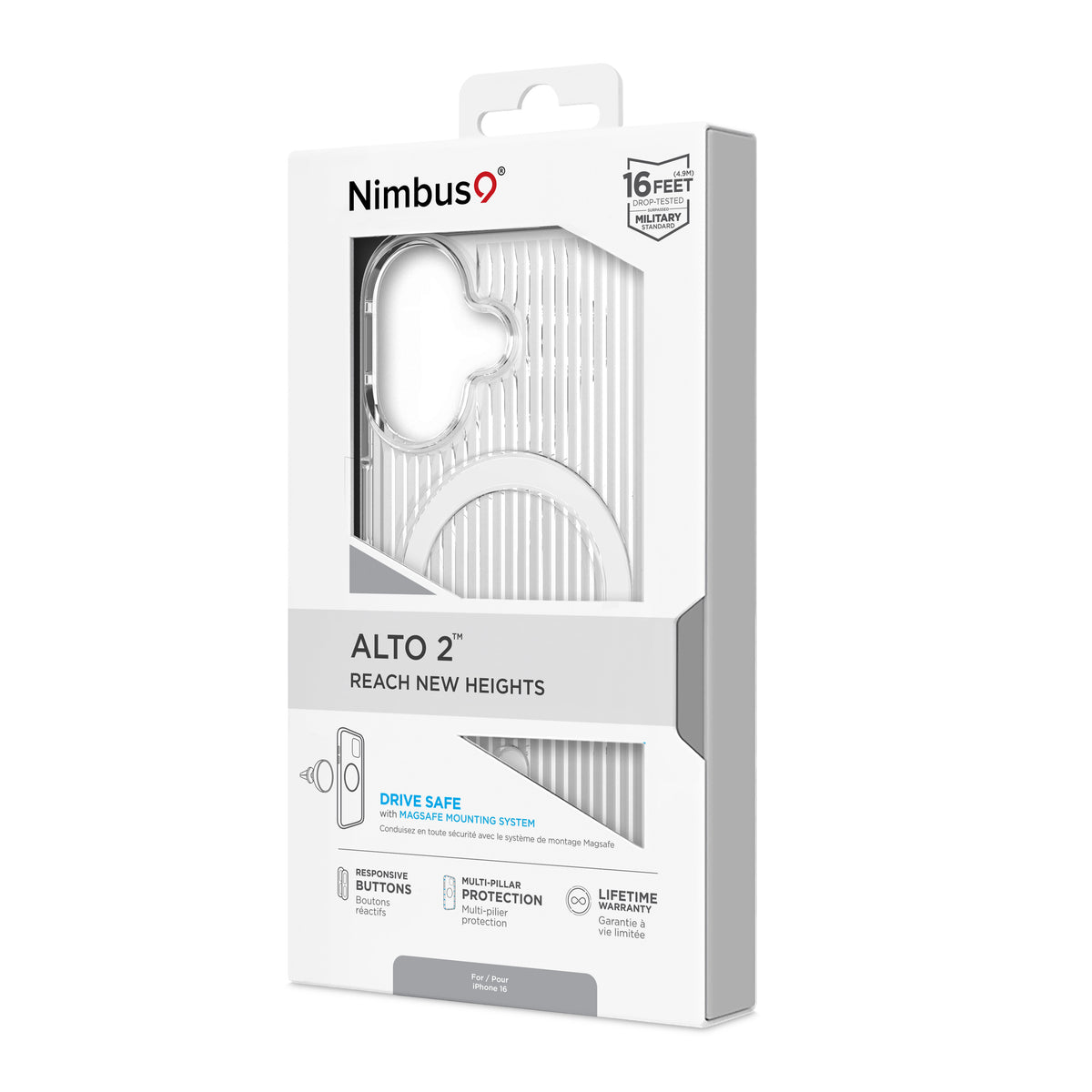 Coque MagSafe Nimbus9 Alto 2 pour iPhone 16 - Transparente
