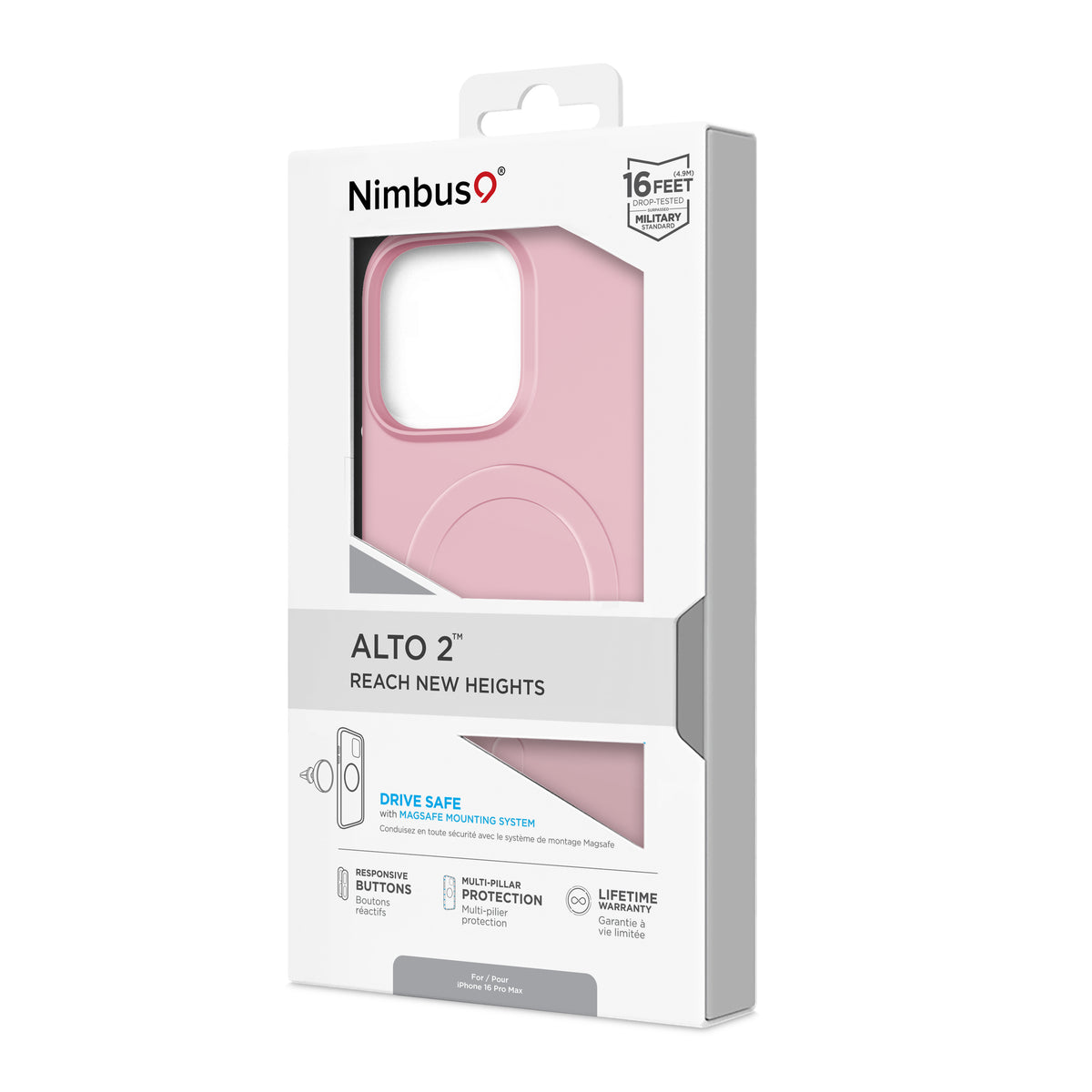 Funda MagSafe Nimbus9 Alto 2 para iPhone 16 Pro Max - Rosa