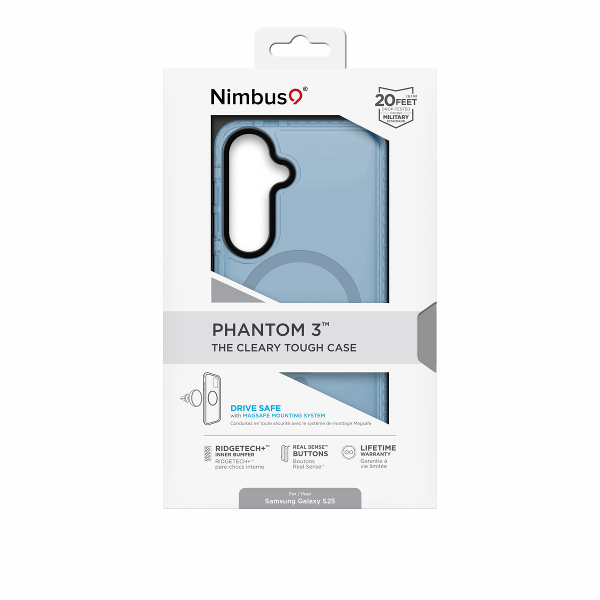 Funda MagSafe Nimbus9 Phantom 3 para Galaxy S25 - Azul Pacífico