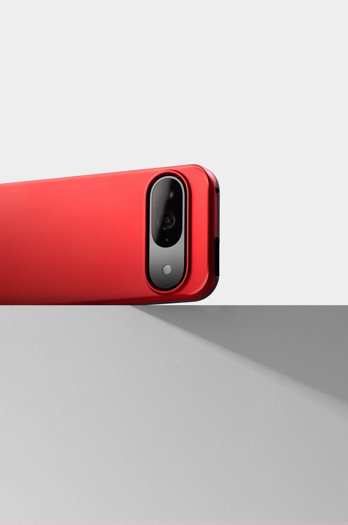 Nimbus9 Cirrus 3 case in Crimson Red on Google Pixel 10 Pro XL, close-up of raised camera ring and slim edges.