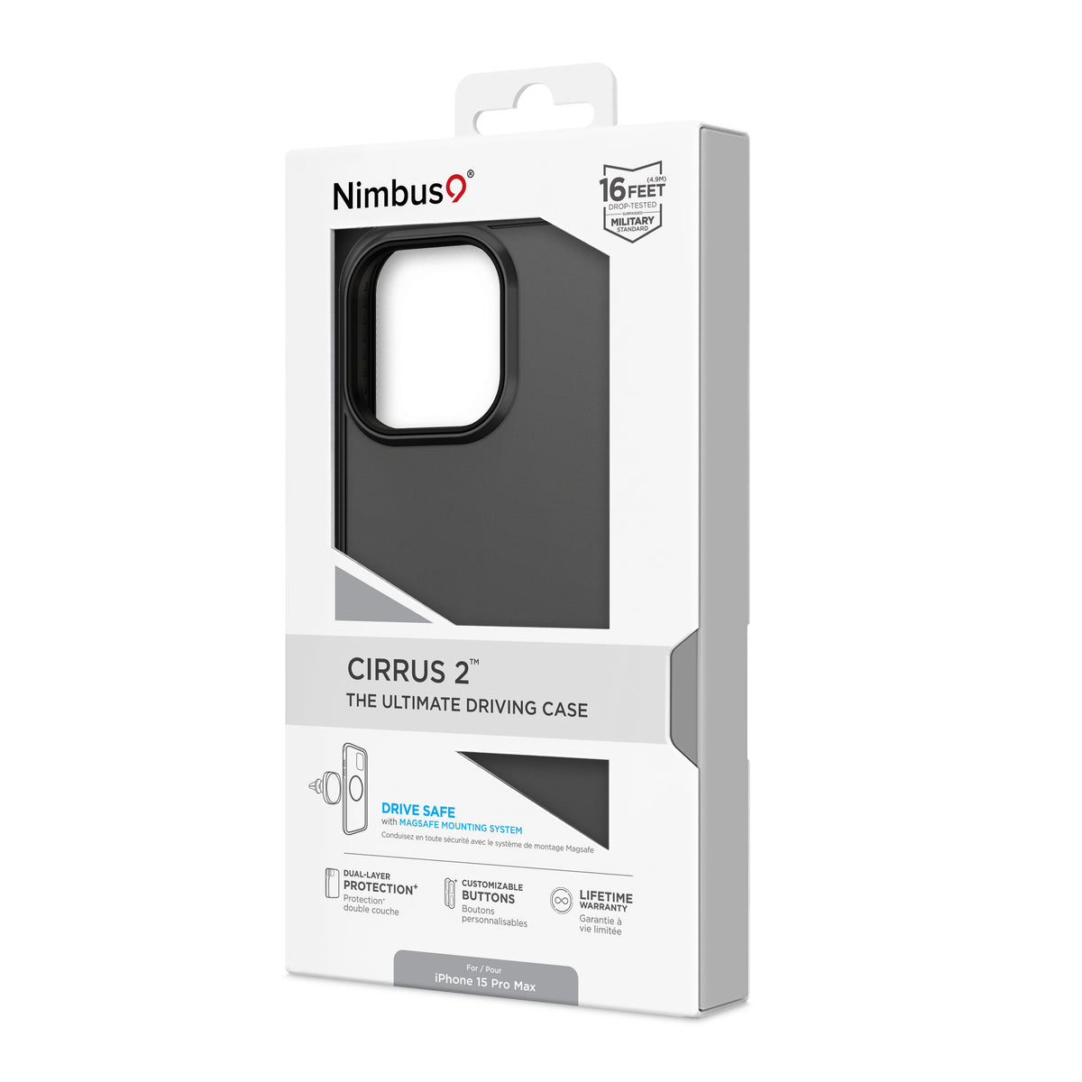Coque iPhone 15 Pro Max MagSafe Nimbus9 Cirrus 2 – Gris Gunmetal