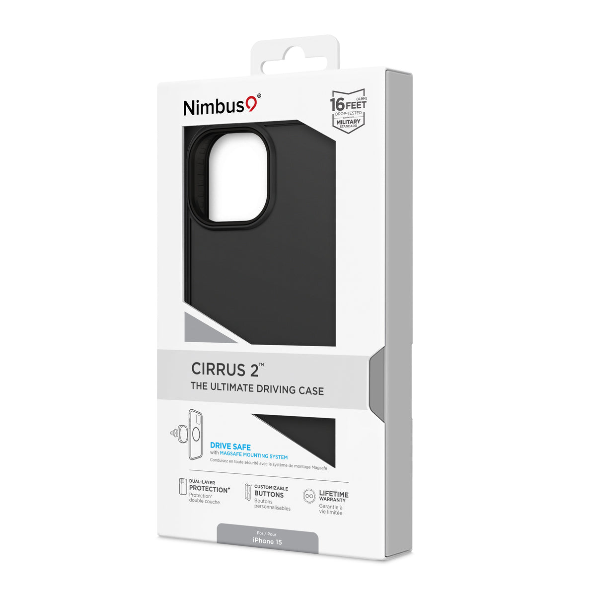 Funda MagSafe Nimbus9 Cirrus 2 para iPhone 15 - Negra