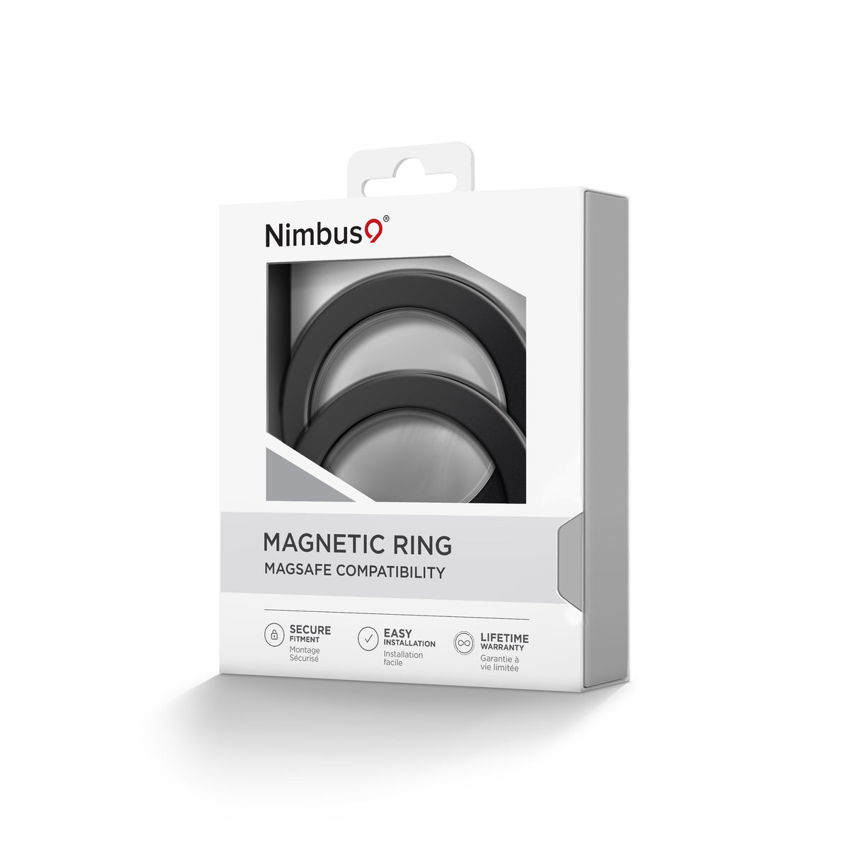 Anillo adhesivo de montaje magnético Nimbus9 (paquete de 2) - Negro