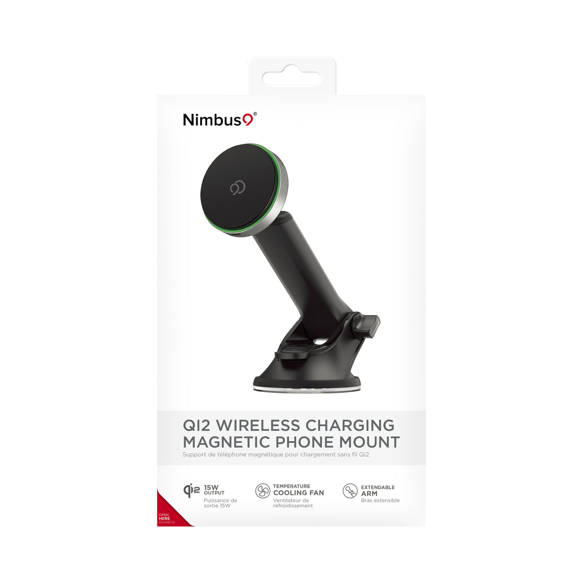 Nimbus9 Qi2 Wireless Charging Magnetic Phone Mount (Windshield/Dash)