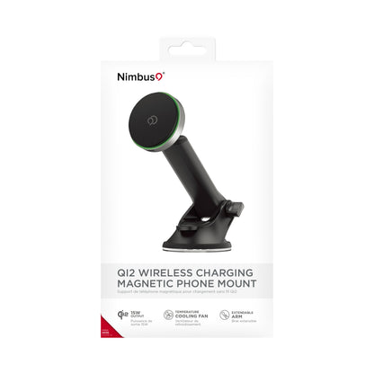 Nimbus9 Qi2 Wireless Charging Magnetic Phone Mount (Windshield/Dash)