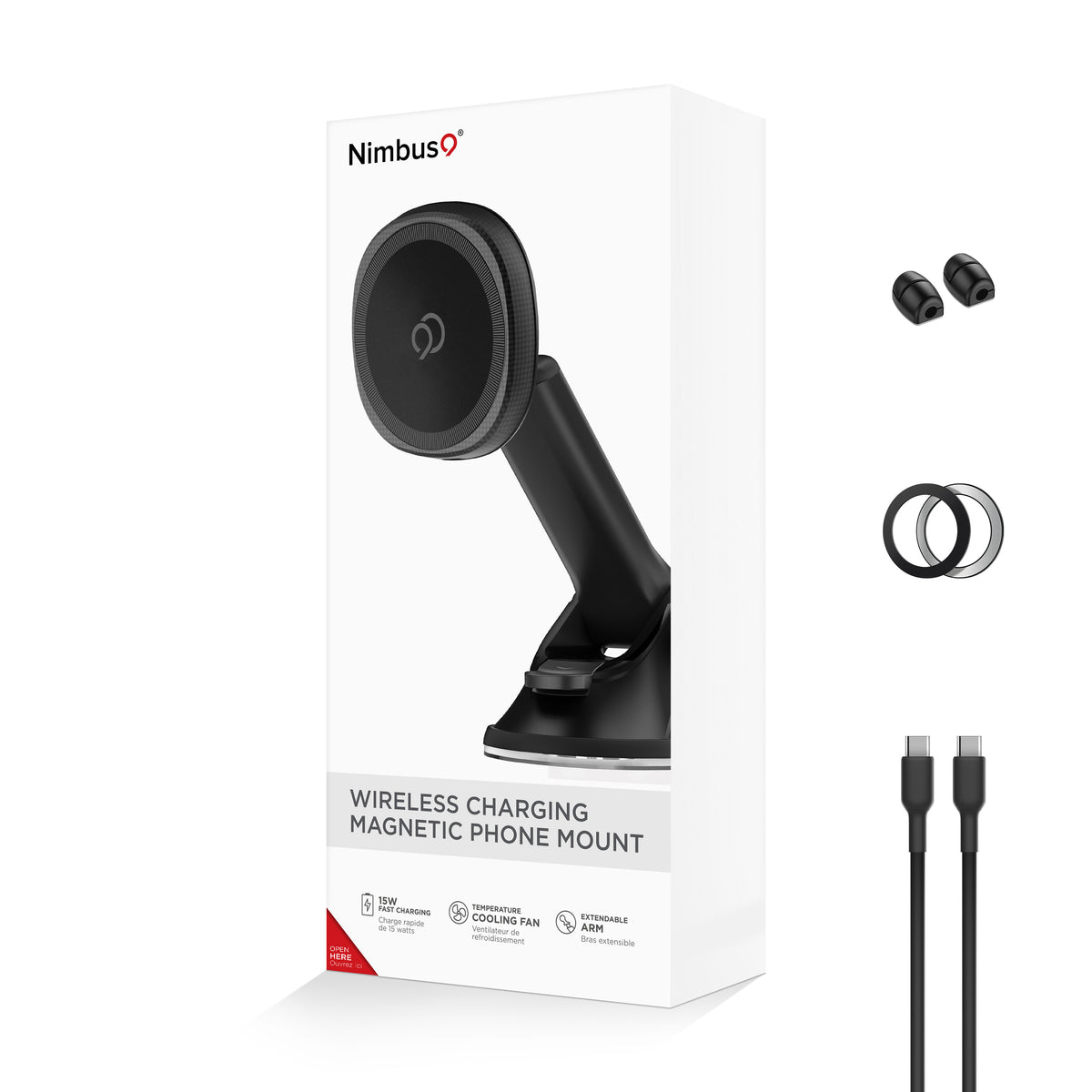 Nimbus9 Wireless Charging Magnetic Suction Cup Phone Mount