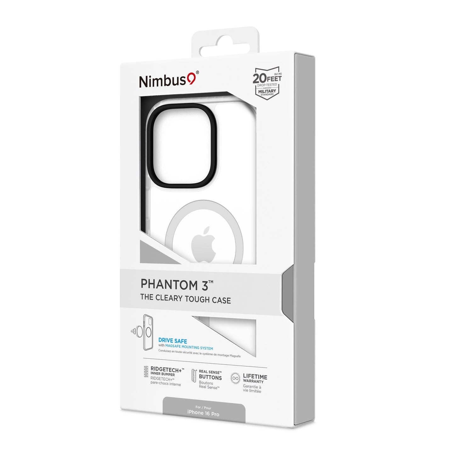 Funda MagSafe Nimbus9 Phantom 3 para iPhone 16 Pro - Transparente