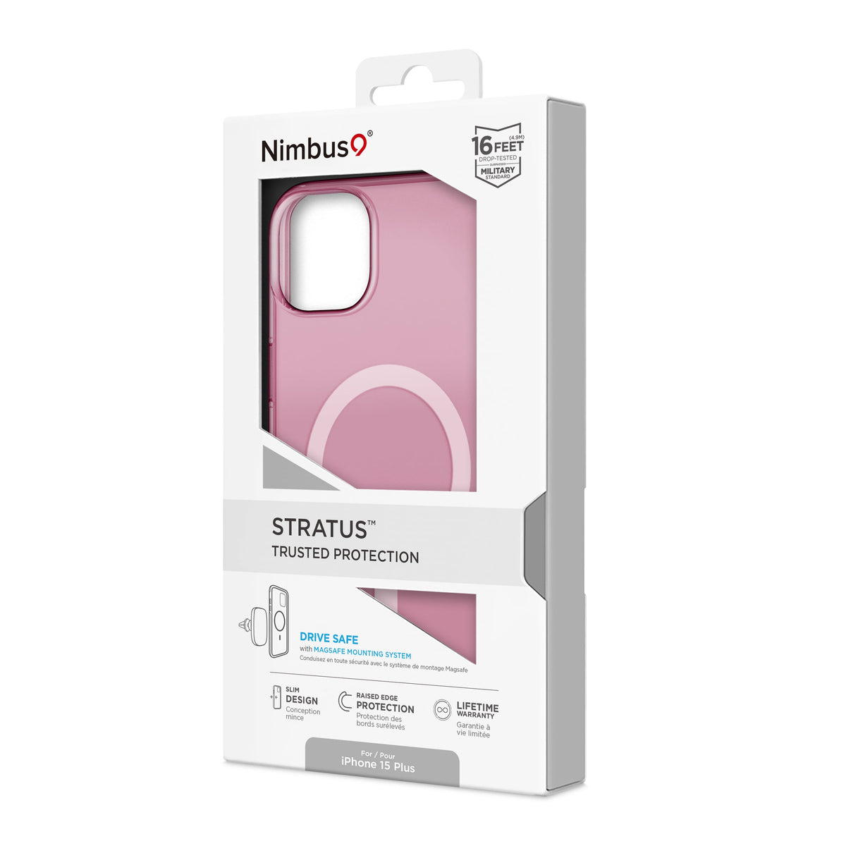 Coque MagSafe Nimbus9 Stratus pour iPhone 15 Plus – Rose