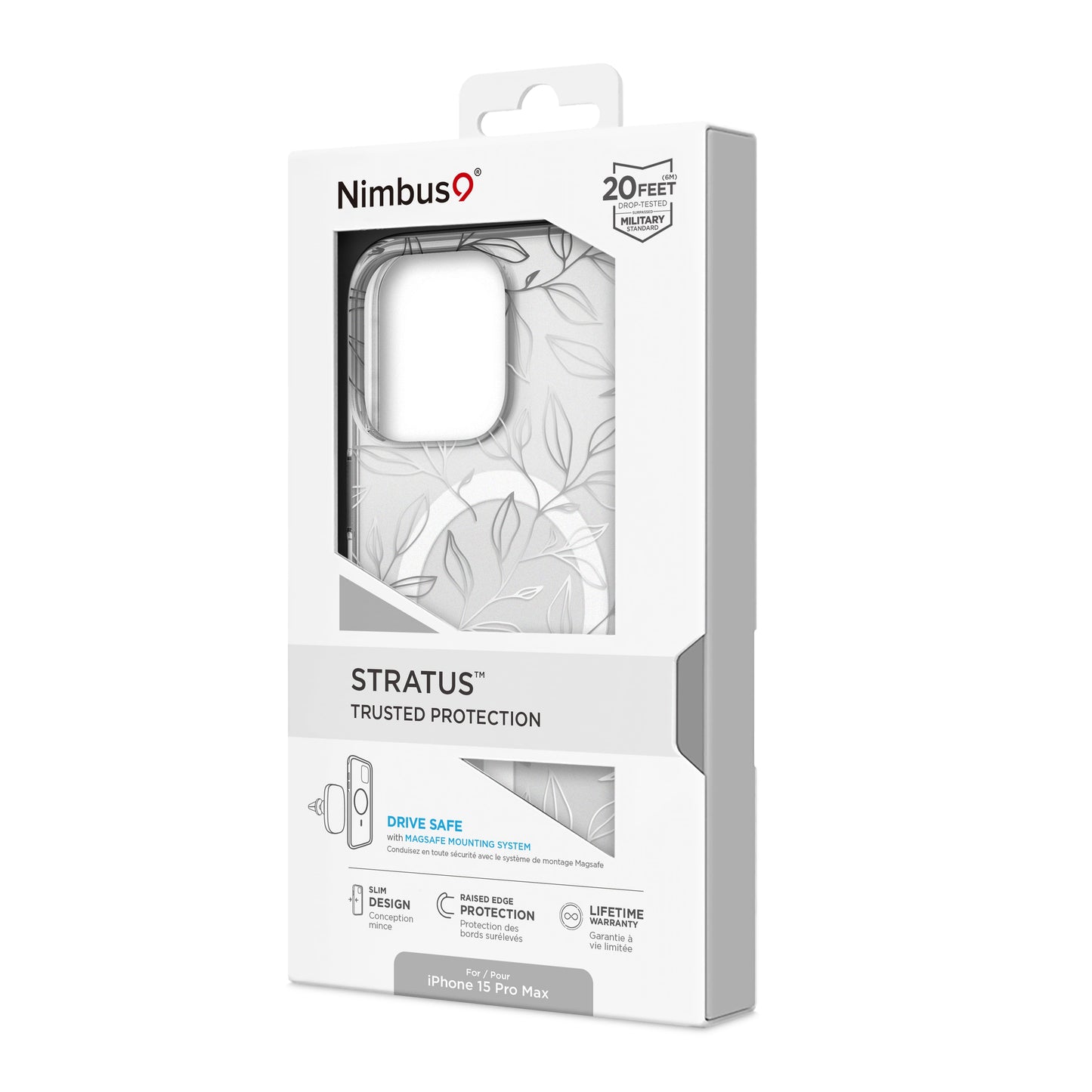 Funda MagSafe Nimbus9 Stratus para iPhone 15 Pro Max - Hojas