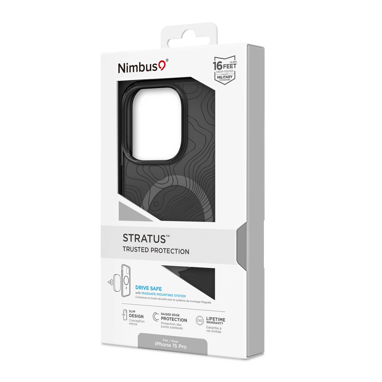 Coque MagSafe Nimbus9 Stratus pour iPhone 15 Pro – Topographie