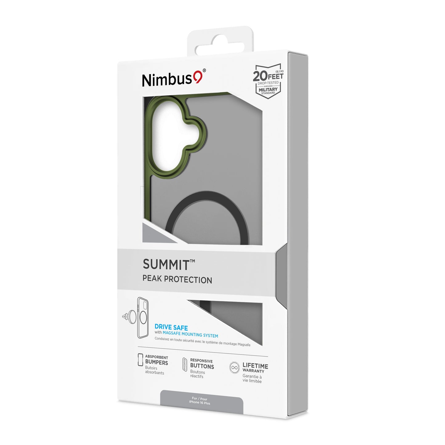Funda MagSafe Nimbus9 Summit para iPhone 16 Plus - Verde escarcha