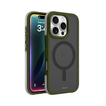 Coque MagSafe Nimbus9 Summit pour iPhone 16 Pro – Vert givré