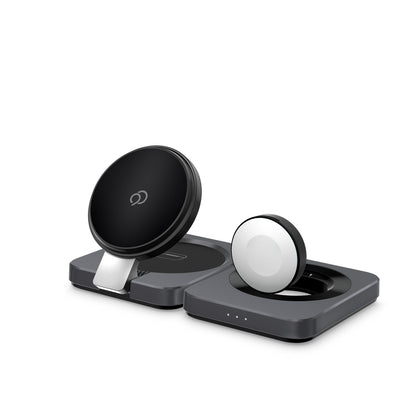 Cargador inalámbrico Qi2 3 en 1 Nimbus9 - Gris cepillado