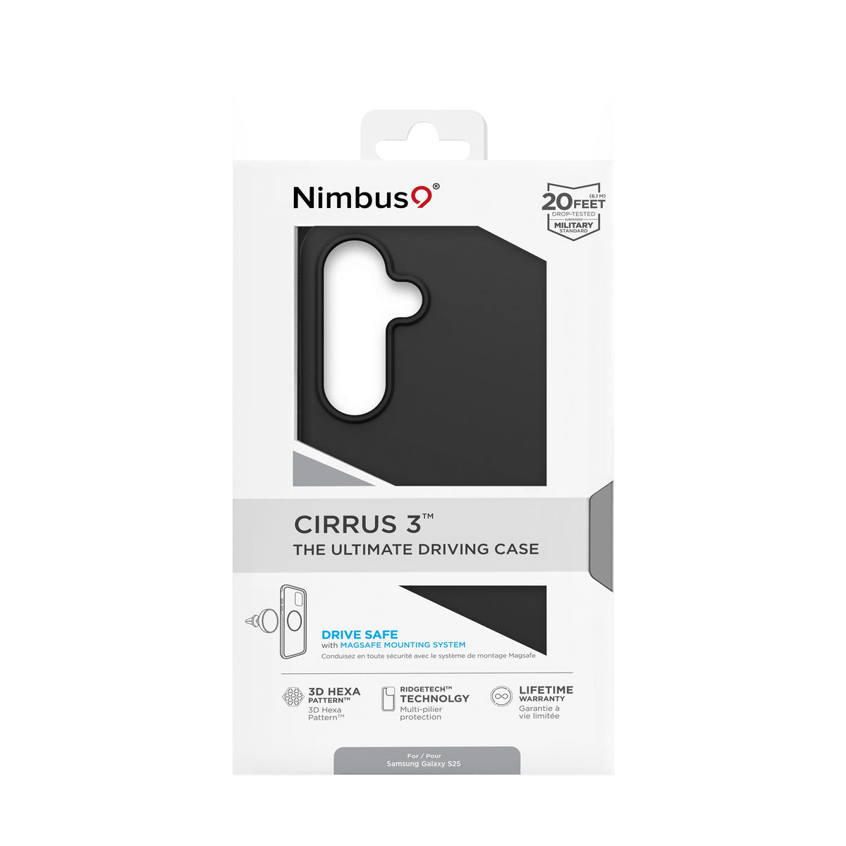 Funda MagSafe Nimbus9 Cirrus 3 Galaxy S25 - Negra