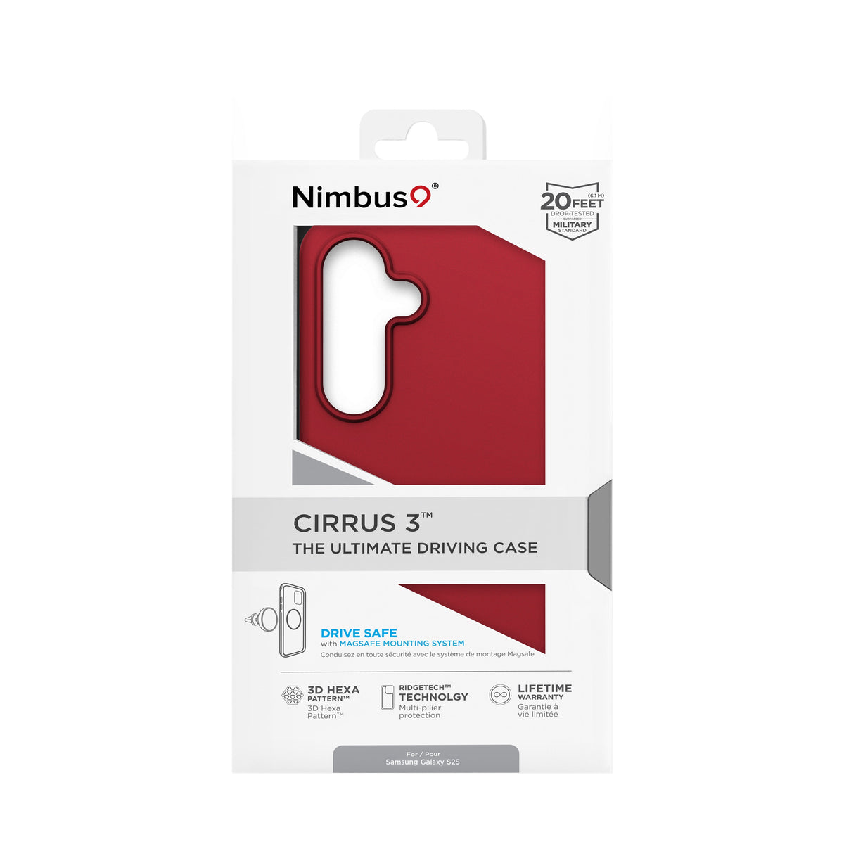 Funda MagSafe Nimbus9 Cirrus 3 Galaxy S25 - Carmesí