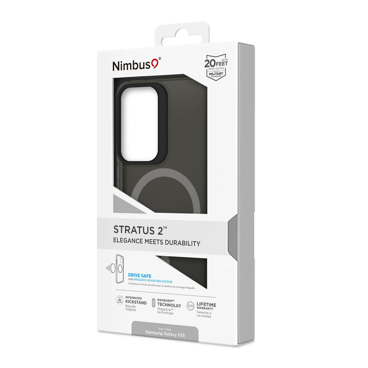 Coque MagSafe Nimbus9 Stratus 2 pour Galaxy S25 - Fumée