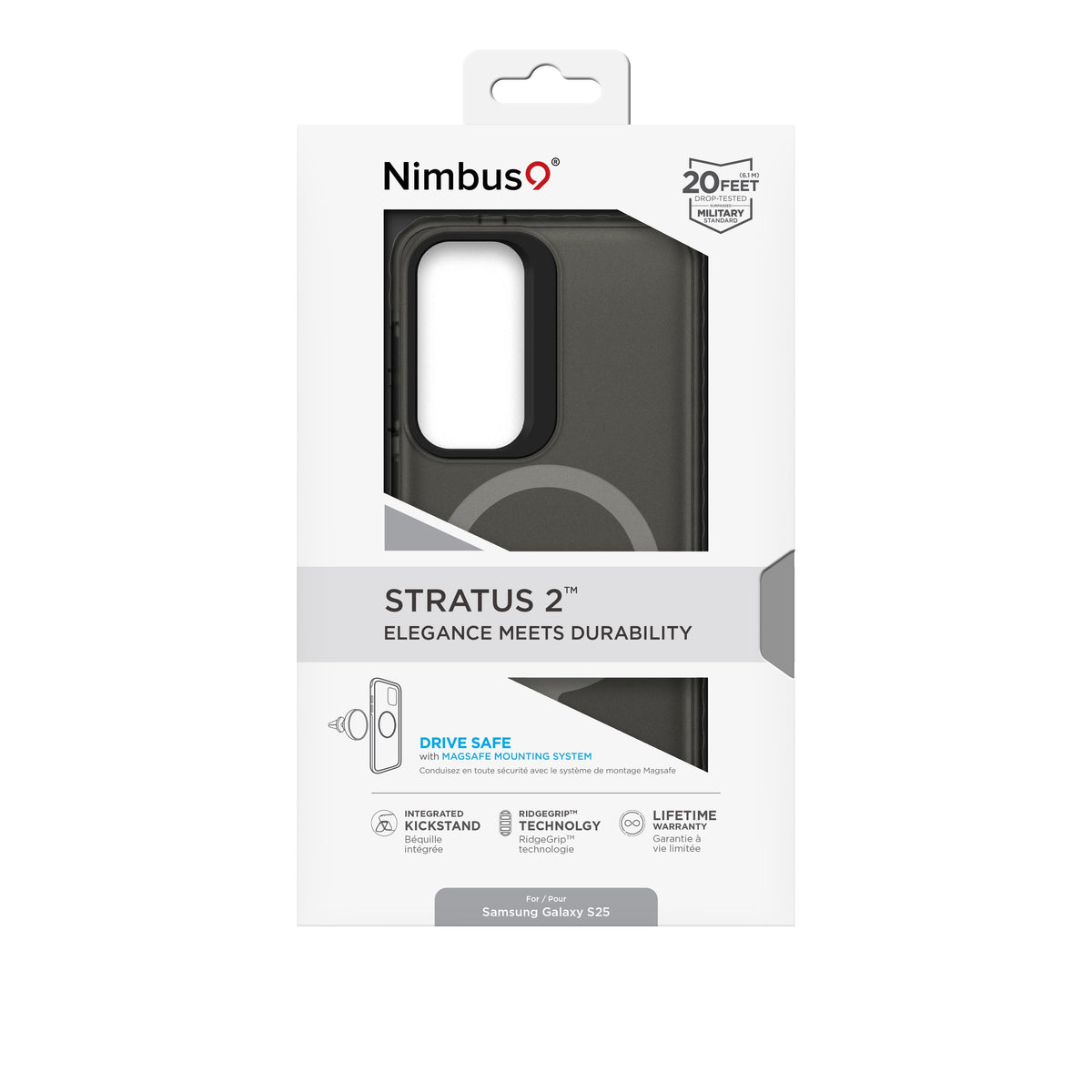 Coque MagSafe Nimbus9 Stratus 2 pour Galaxy S25 - Fumée