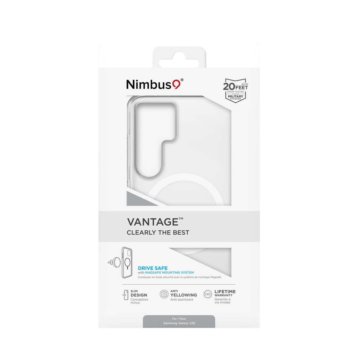 Funda MagSafe Nimbus9 Vantage para Galaxy S25 - Transparente